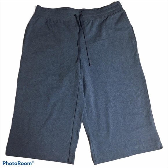 Karen Scott Sport Cotton Pull On Heather Blue Navy Skimmer Shorts XS Extra Small - Picture 2 of 10